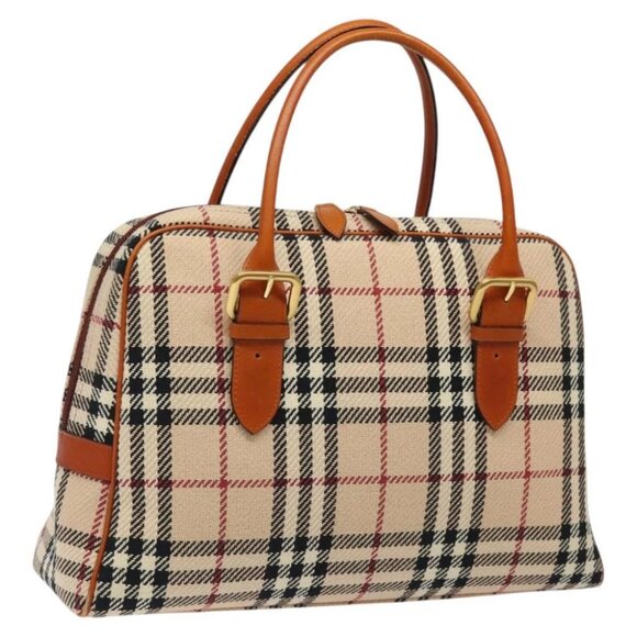 BURBERRY Nova Check Hand Bag Canvas Beige Gold - Picture 1 of 16